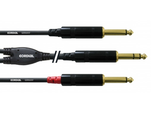 Adapterkabel 2 x Jack m - Jack stereo m, Cordial CFY 1.5 VPP, 1.5m
